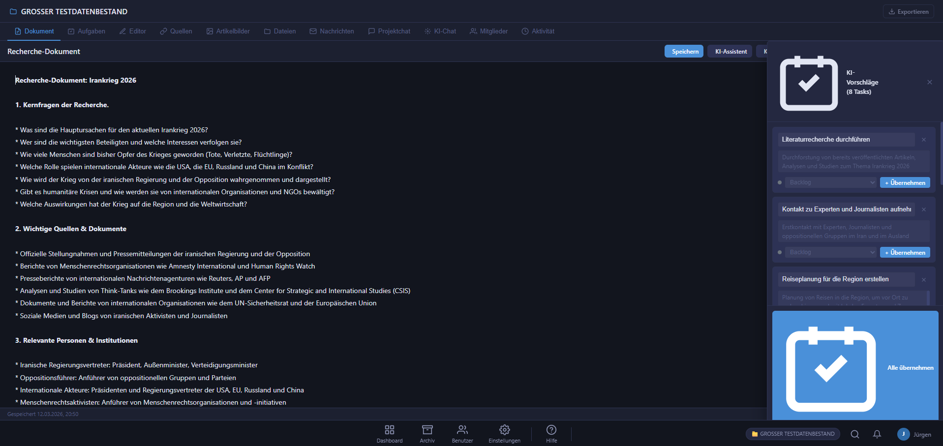 KI Recherche Software