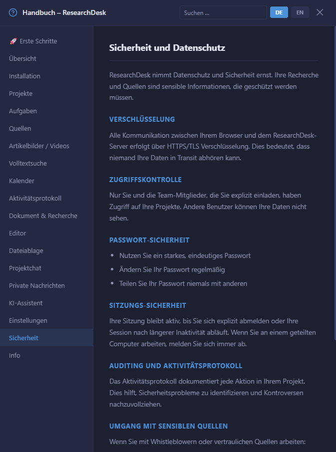 Quellenschutz Software